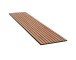 Akoestisch wandpaneel houtfineer brede latten (50mm) Walnoot (zwart vilt/zwart mdf) 260x60cm