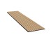 Akoestisch wandpaneel houtfineer brede latten (50mm) Klassiek Eiken (zwart vilt/bruin mdf) 260x60cm